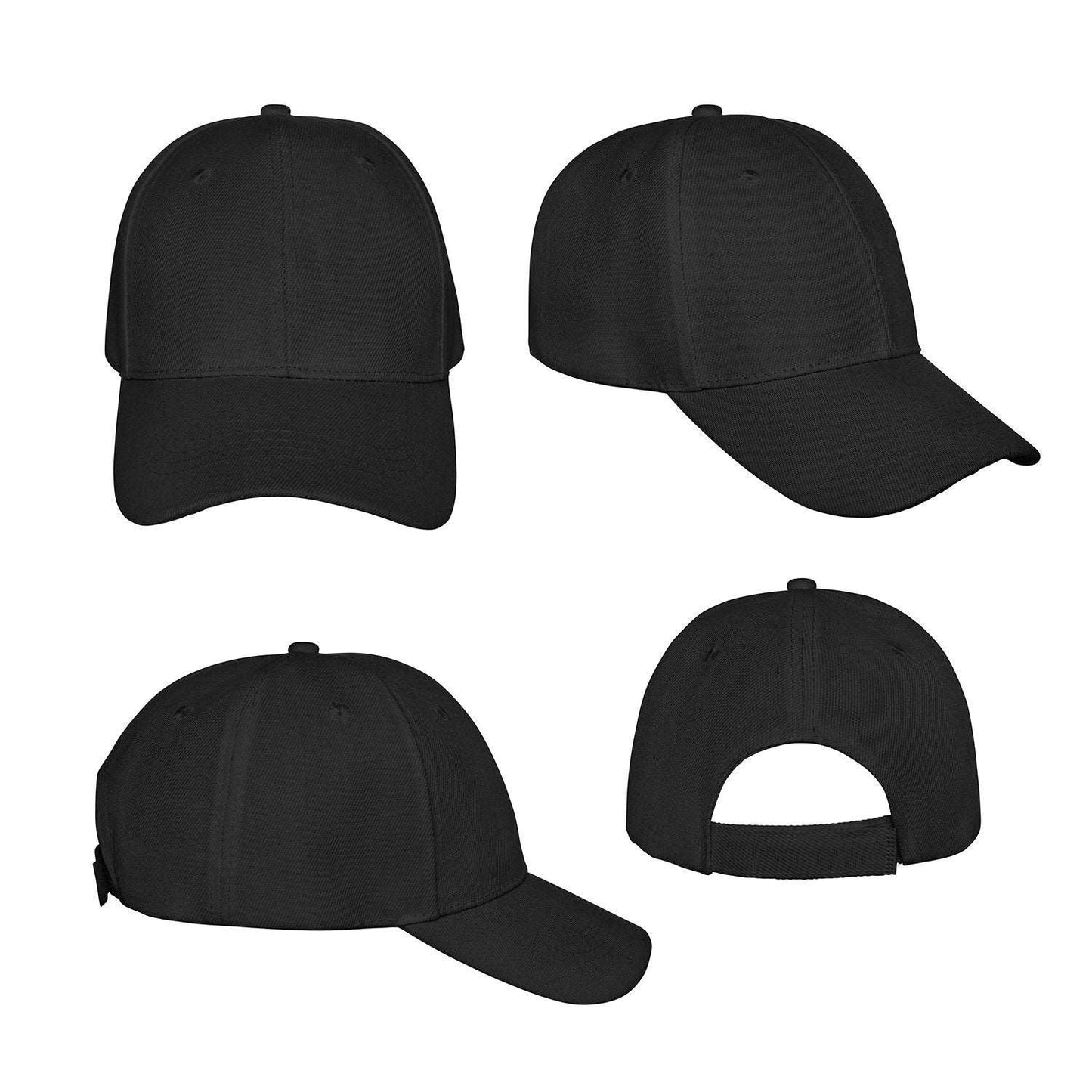 Baseball Caps Black 3 Pack Accessories