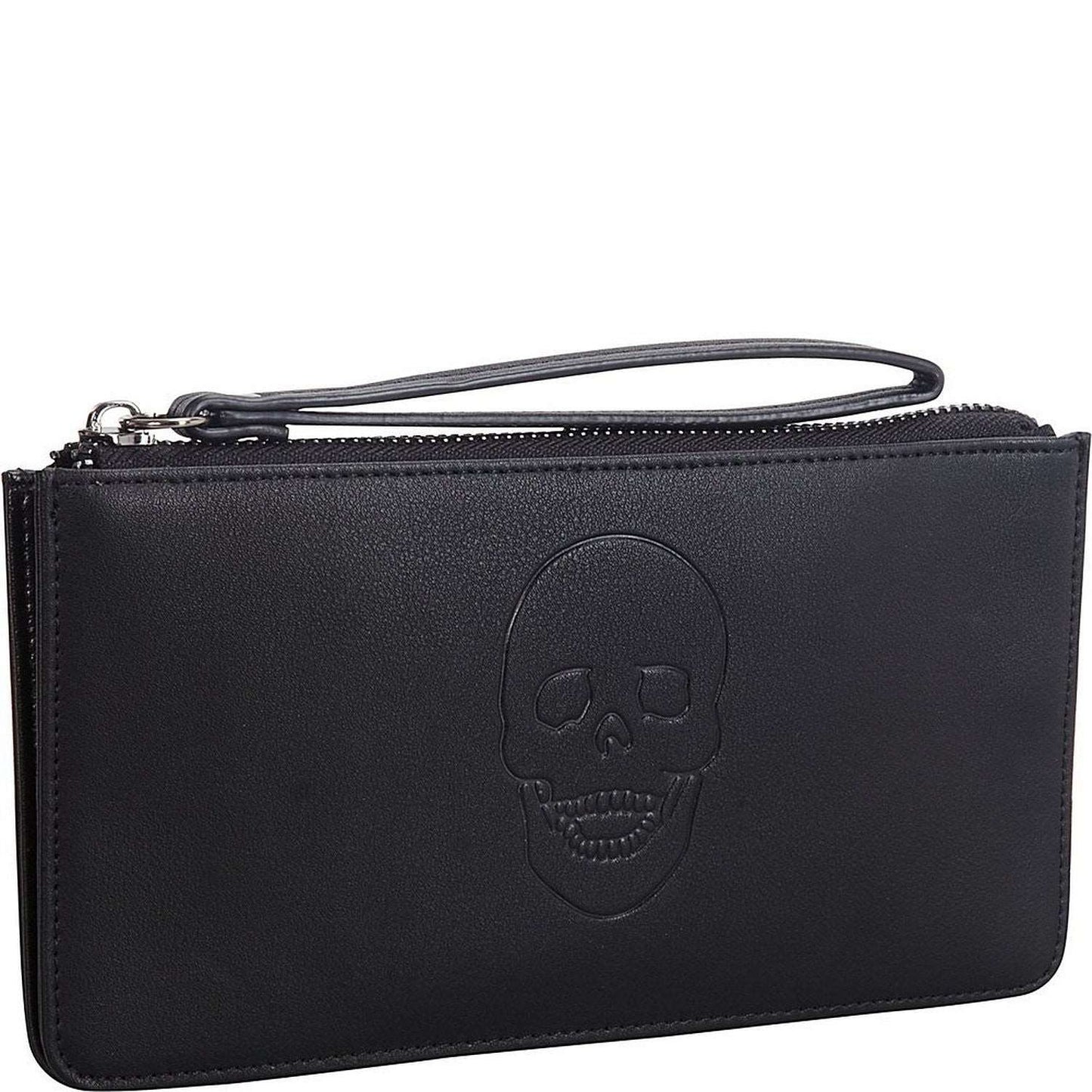 Mechaly Women's Skully Blue Vegan Leather Skull Handle Wallet