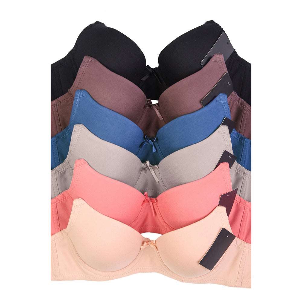 Mechaly Women Full Molded Cup Plain Adjustable Bra - 6 Pack