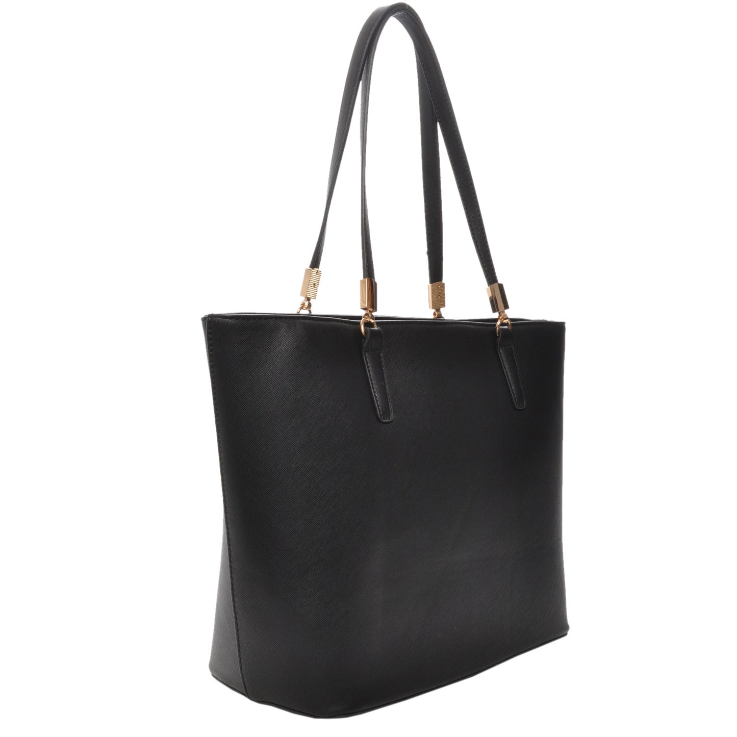 Mechaly Women's Sydney Black Vegan Leather Tote Handbag