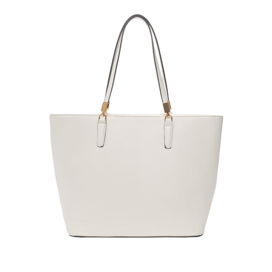 Sydney White Vegan Leather Tote Handbag