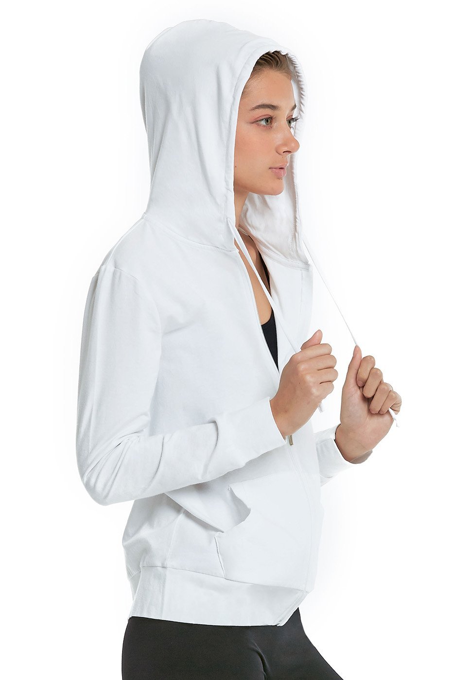 Thin Zip Up Hooded Jacket for Women