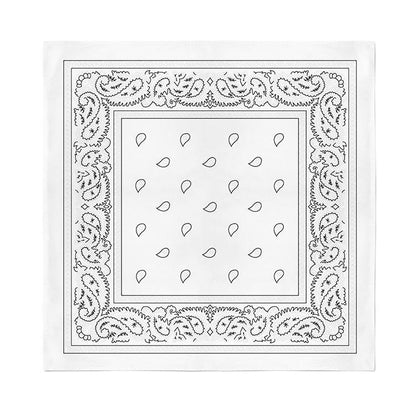 12 Pack Cotton Bandanas Solid 22 inches White Accessories