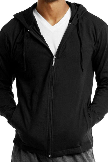 Cotton Jersey Hoodie Jacket for Men Black Small 1 Pack Mens Top