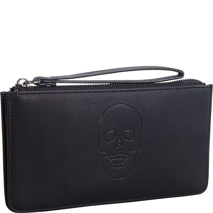 Mechaly Women's Skully Red Vegan Leather Skull Handle Wallet