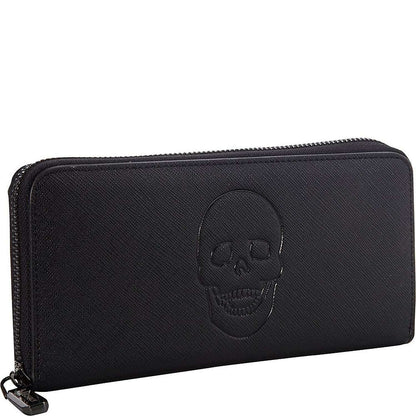 Mechaly Women's Skully Blue Vegan Leather Skull Wallet