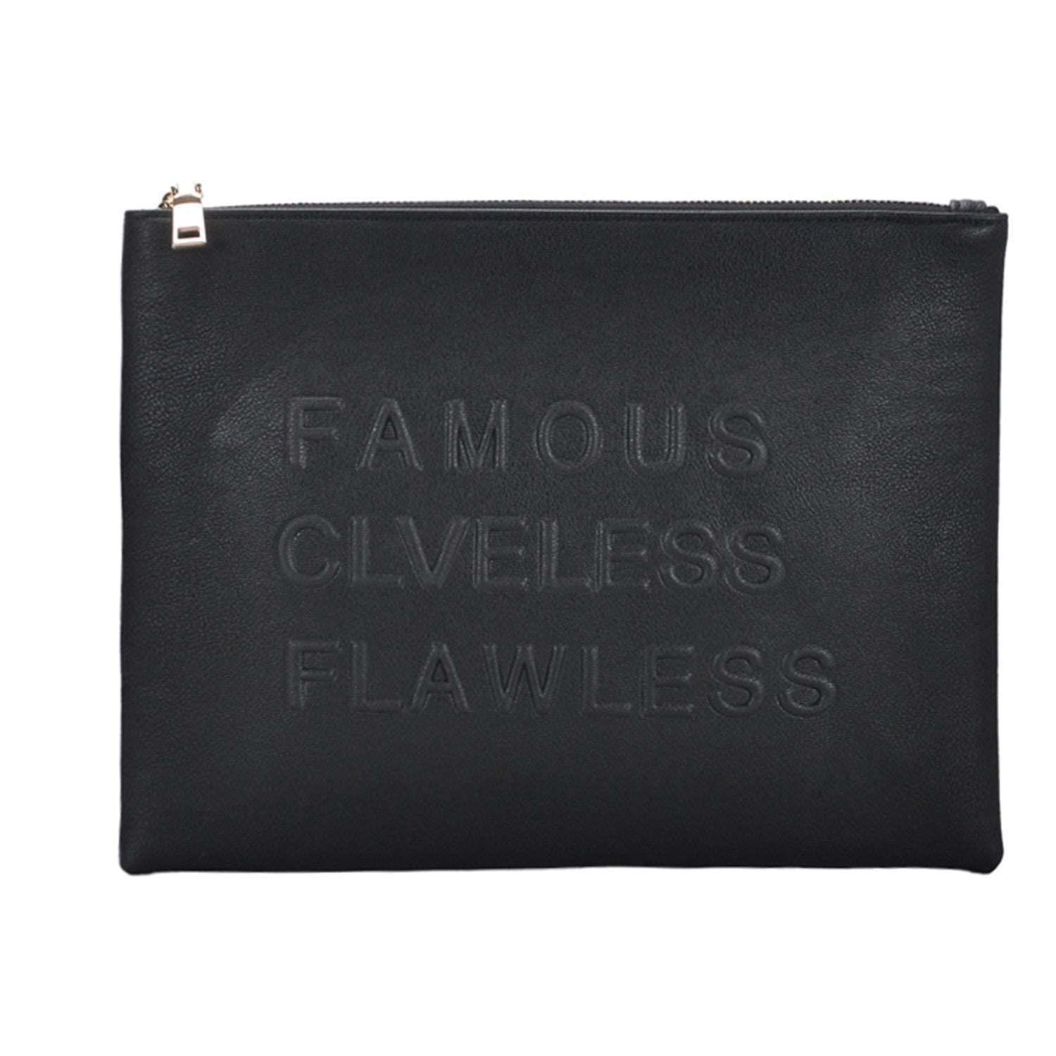 Mechaly Women's Slogan Famous Black Vegan Leather Crossbody