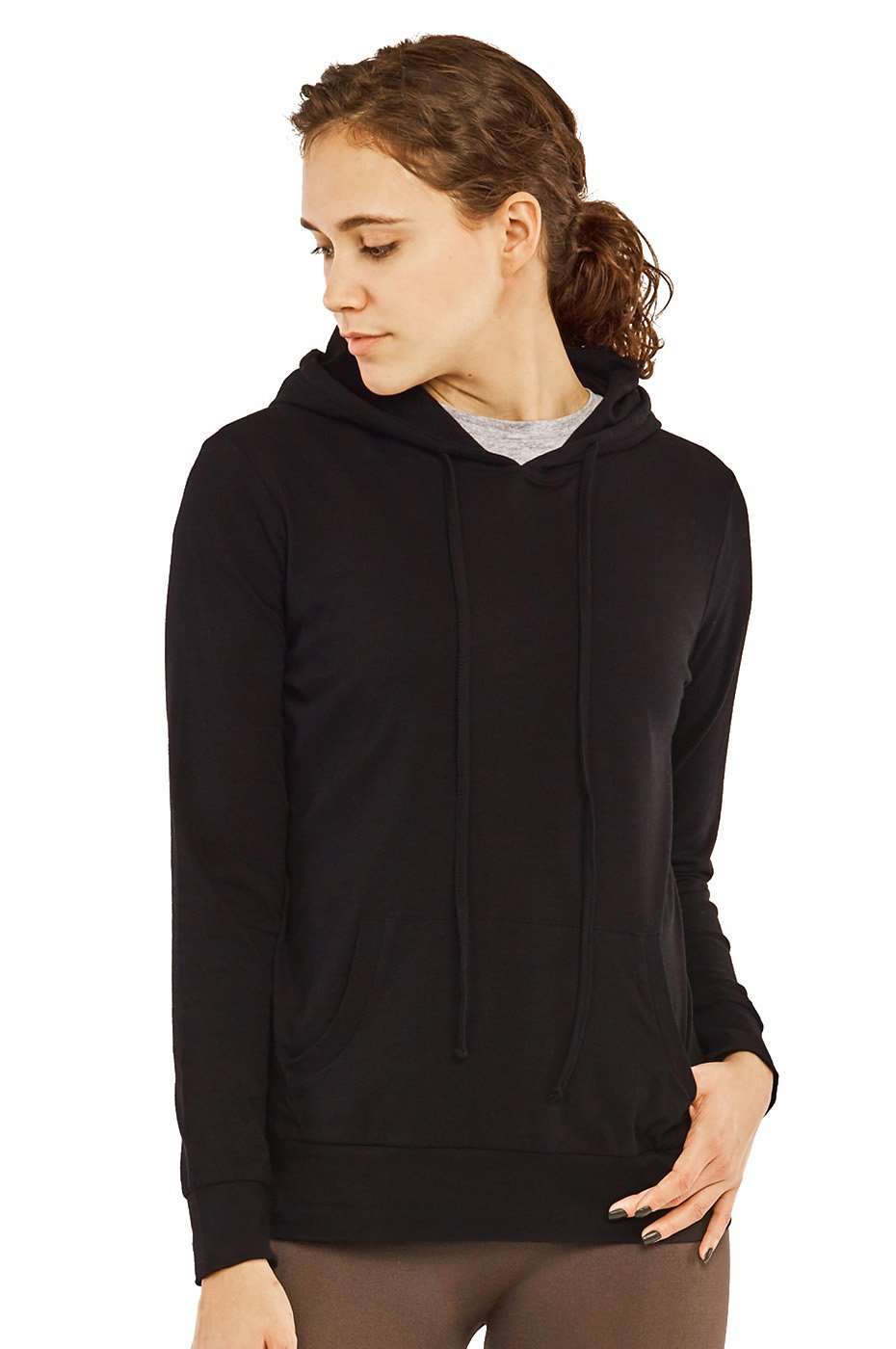 Womens Thin Pullover Hoodie in Black or White Hoodie Colors Sizes Mechaly