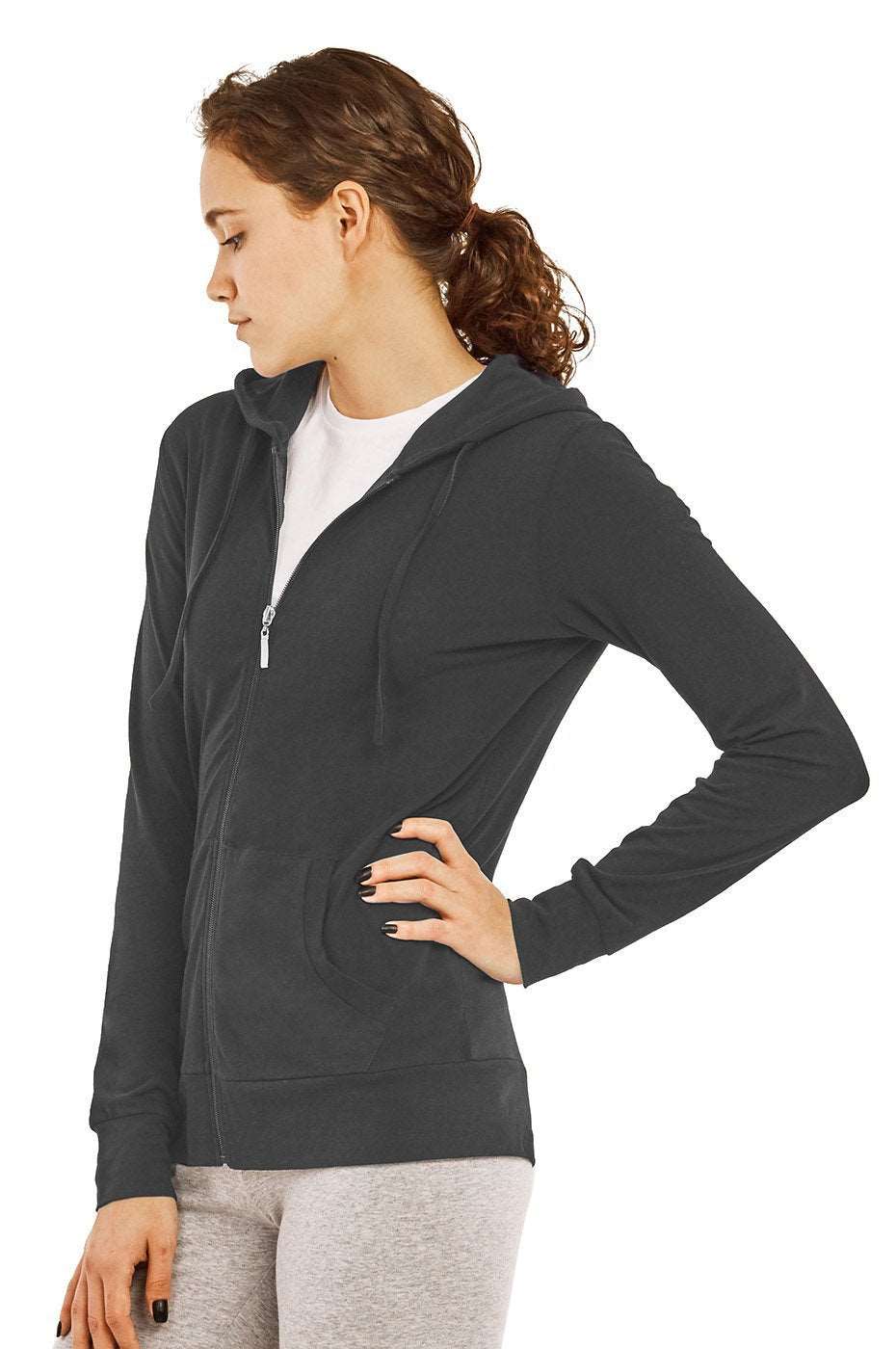 Thin Zip Up Hooded Jacket for Women