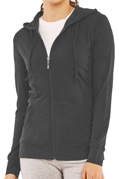 Thin Zip Up Hooded Jacket for Women