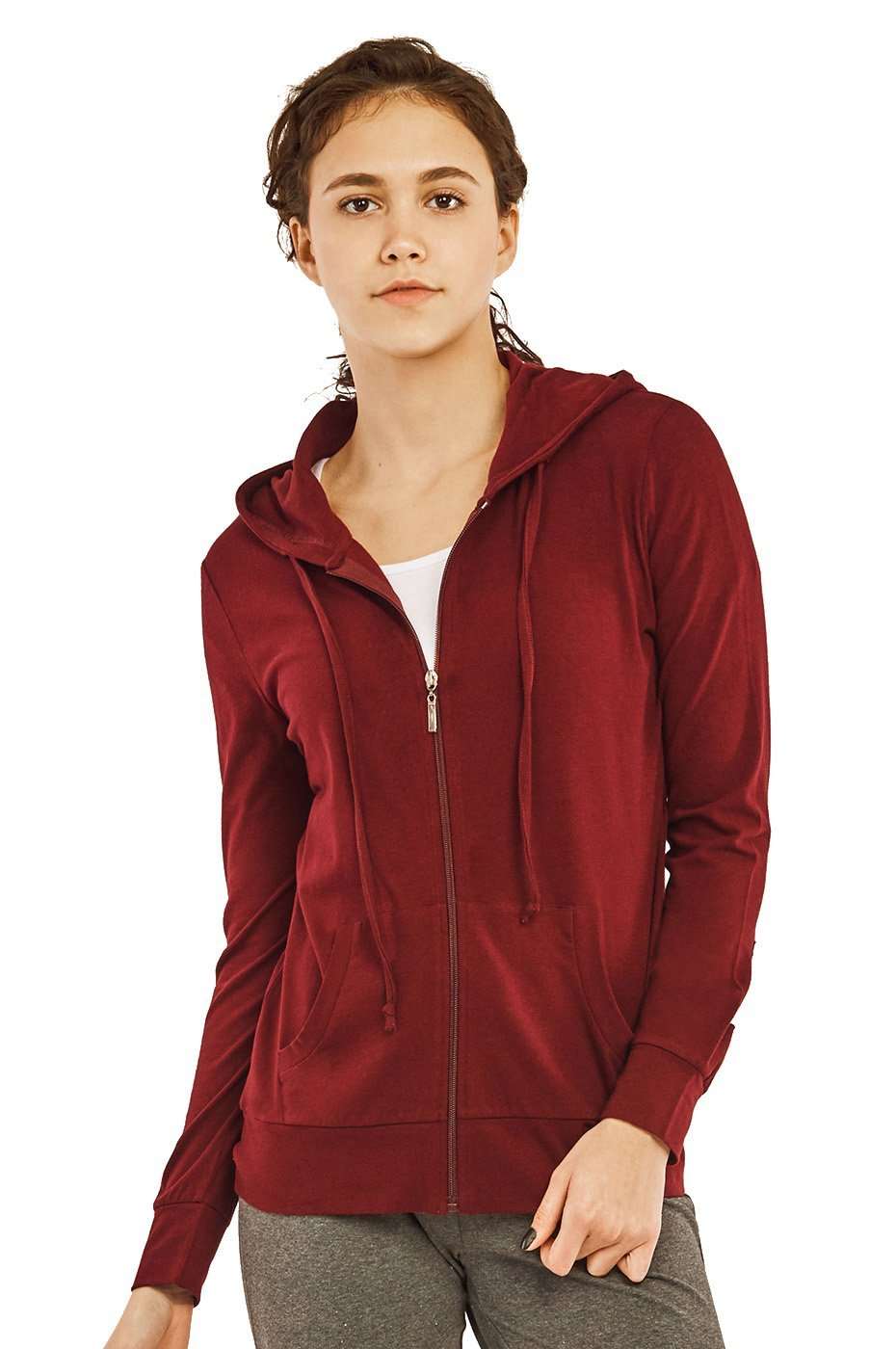 Thin Zip Up Hooded Jacket for Women