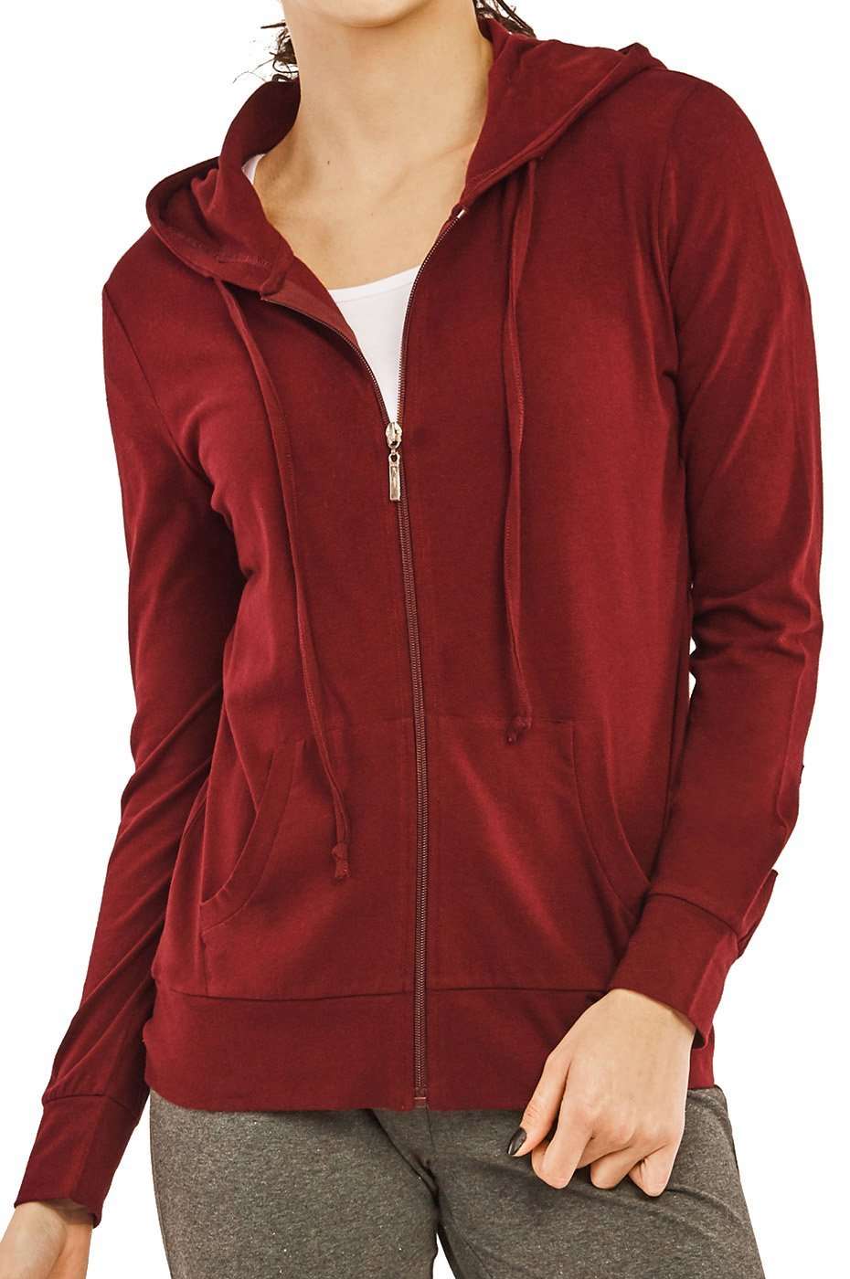 Thin Zip Up Hooded Jacket for Women