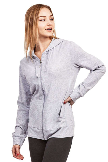 Thin Zip Up Hooded Jacket for Women