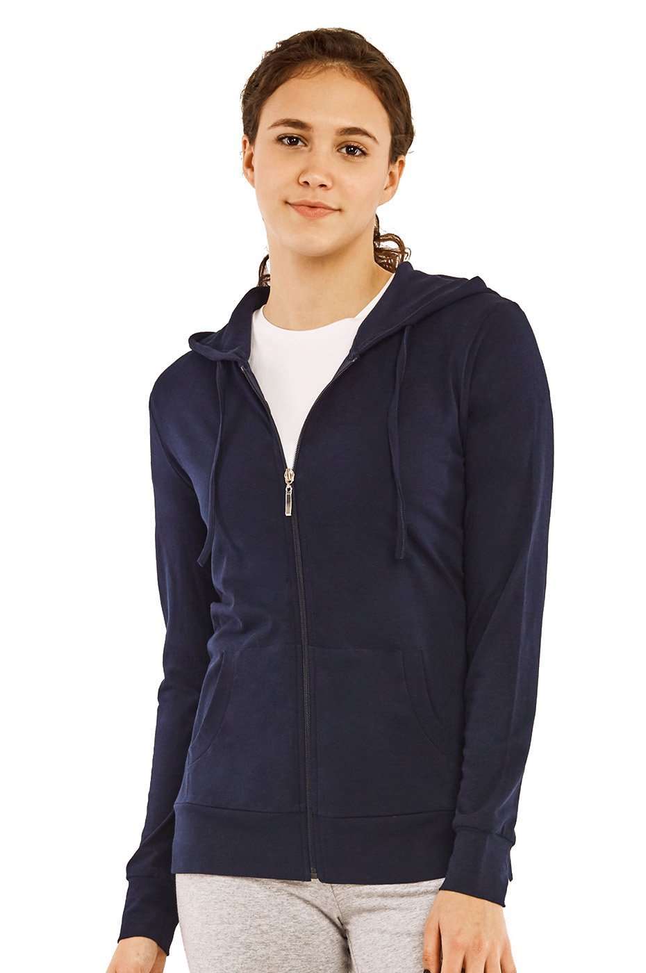 Thin Zip Up Hooded Jacket for Women