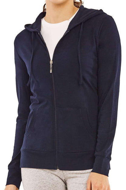 Thin Zip Up Hooded Jacket for Women