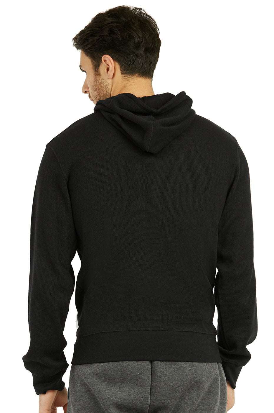 Waffle Fabric Pullover Hoodie for Men