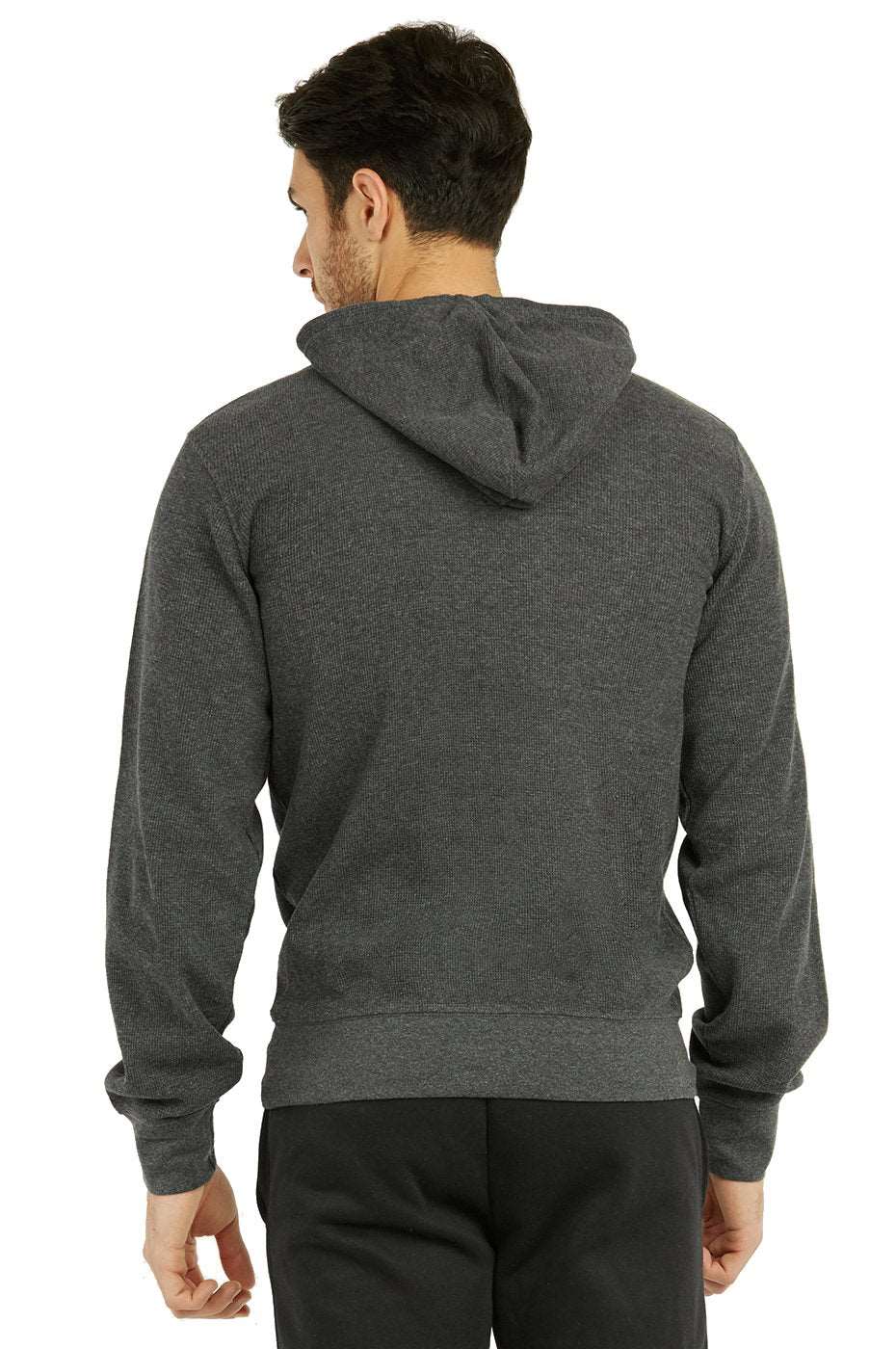 Waffle Fabric Pullover Hoodie for Men