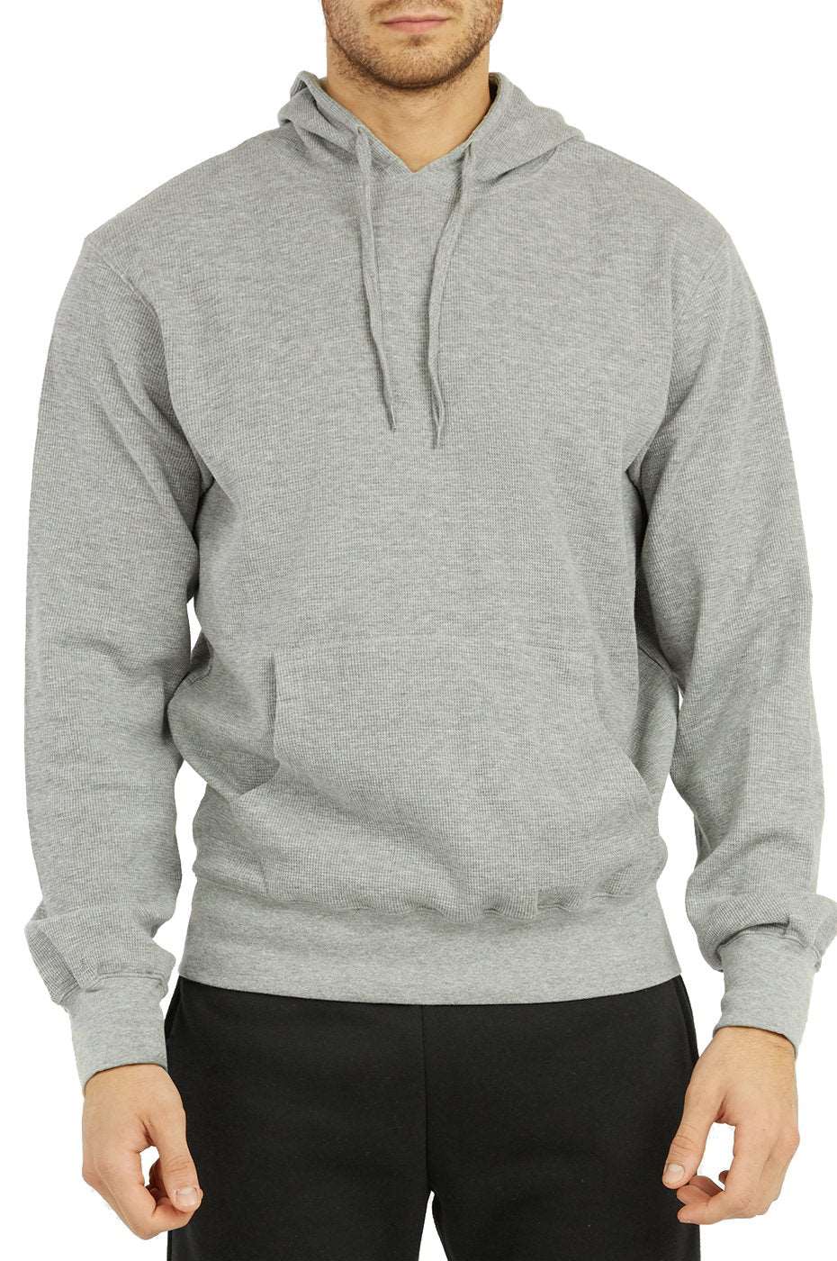 Waffle Fabric Pullover Hoodie for Men