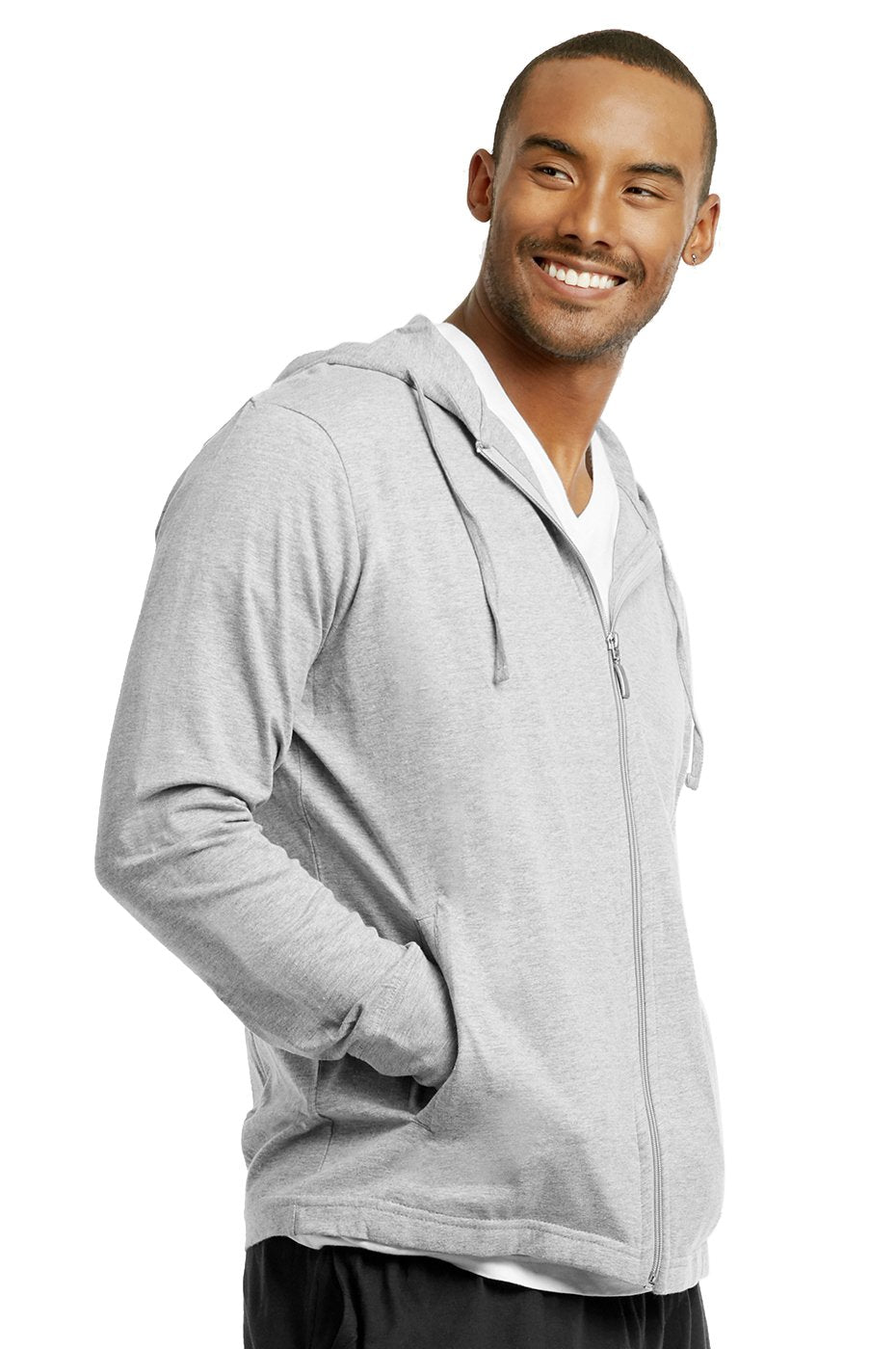 Cotton Jersey Hoodie Jacket for Men Black Small 1 Pack Mens Top