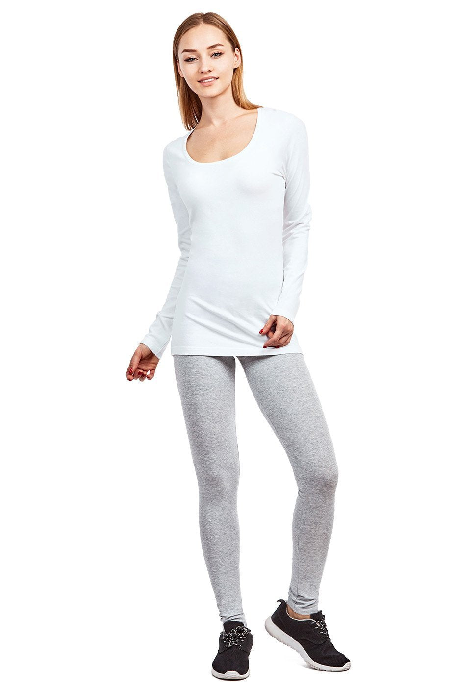 White cotton leggings fashion